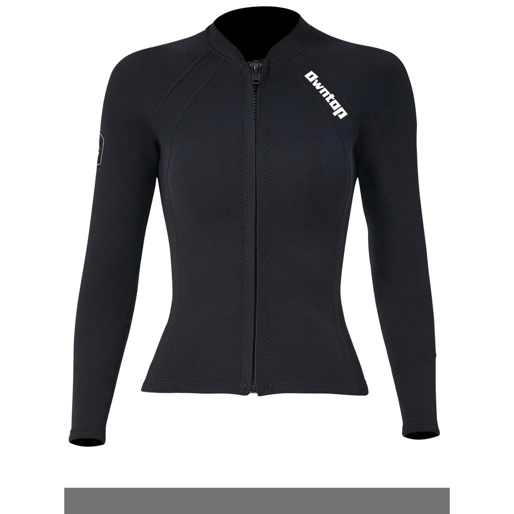Owntop Wetsuit Top Womens Large Black New 2MM Neoprene Front Zip Jacket D332001